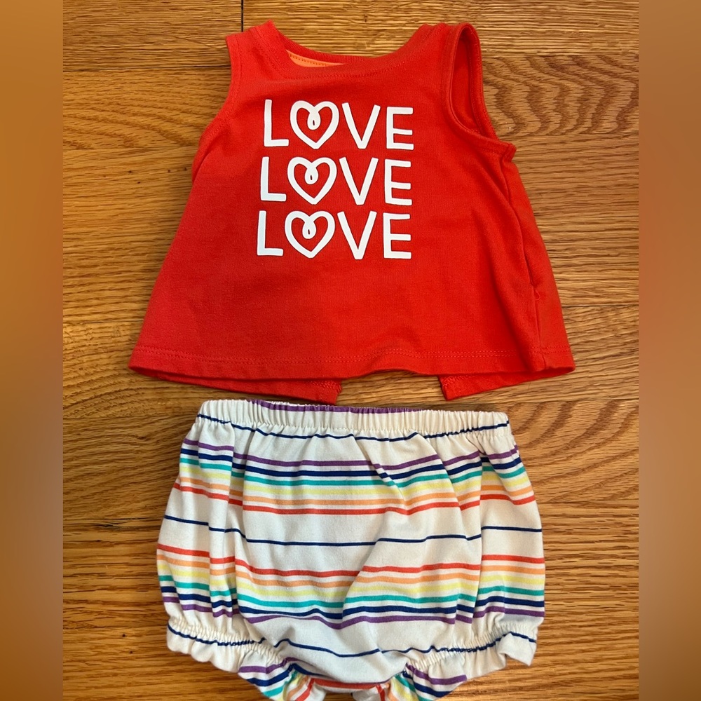 Baby girl matching top and shorts